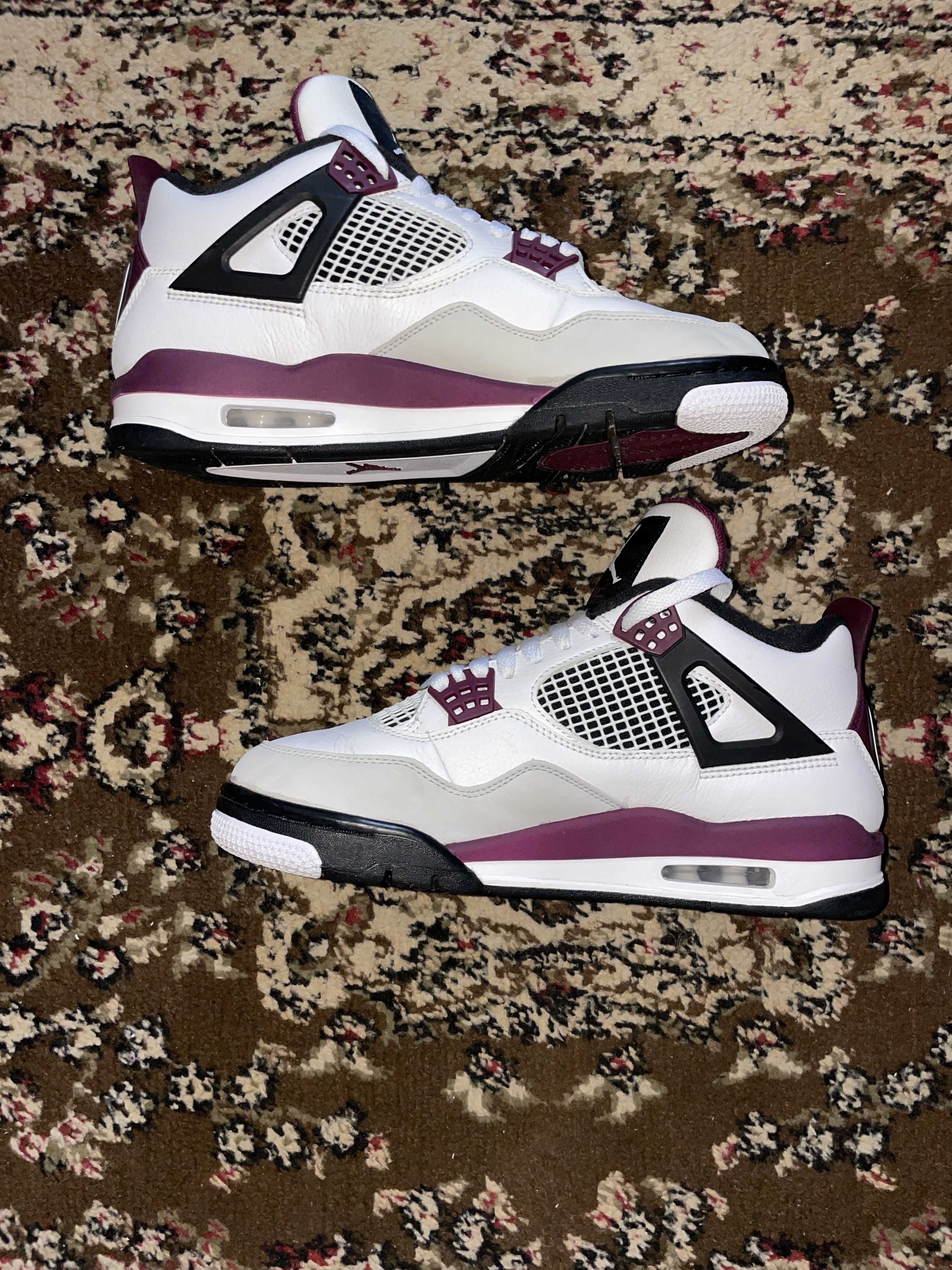 Paris Saint Germain ×Nike Air Jordan 4 Retro "White/Bordeaux/Neutral Gray"