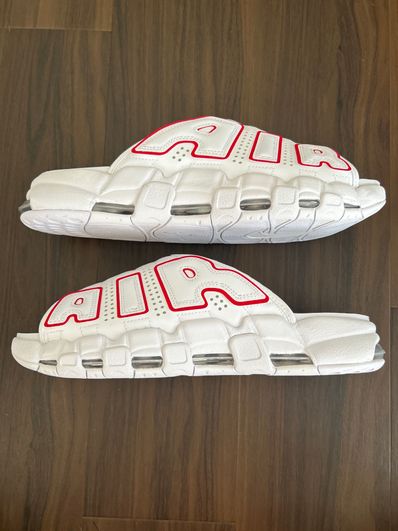 Nike Air More Uptempo Slide "White and University Red"