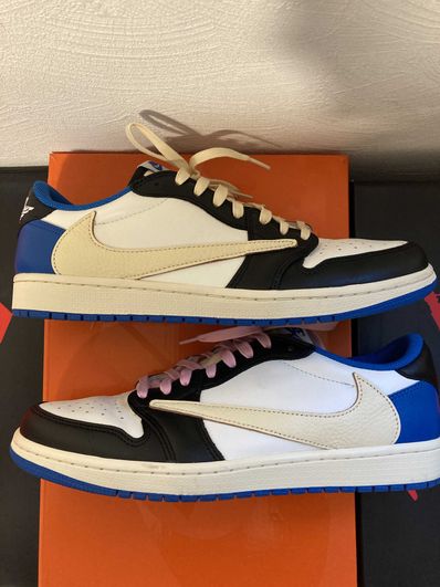 Travis Scott × fragment design × Nike Air Jordan 1 Low OG SP "Military Blue"