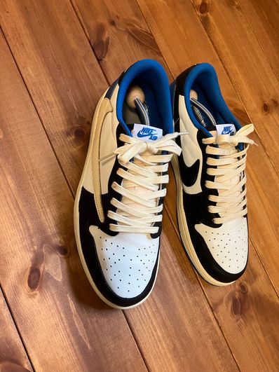 Travis Scott × fragment design × Nike Air Jordan 1 Low OG SP "Military Blue"