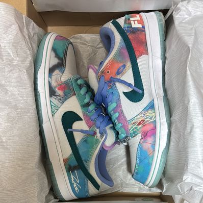 Futura × Nike SB Dunk Low "White and Geode Teal"