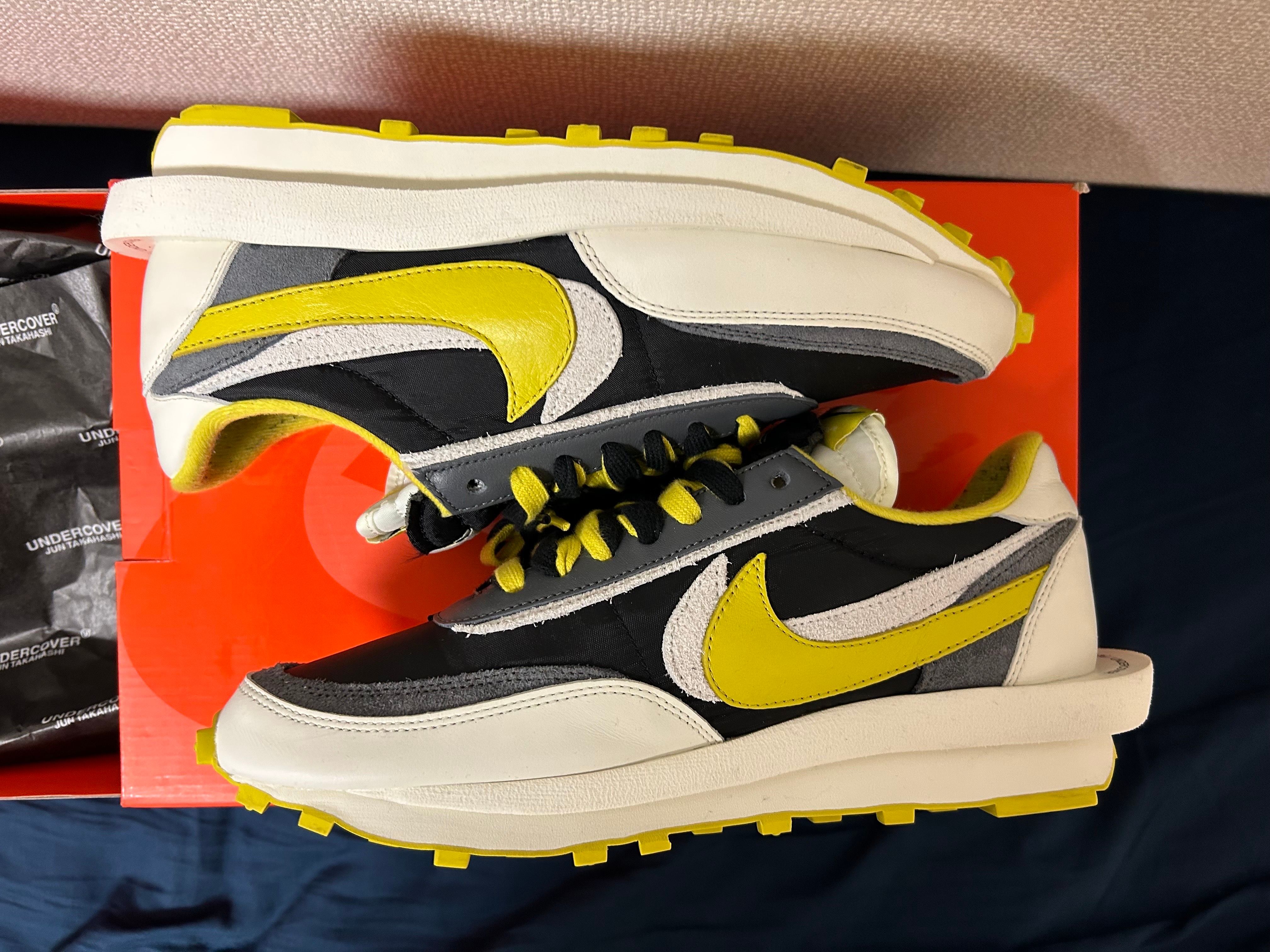 UNDERCOVER × sacai × Nike LD Waffle "Black/Sail-Dark Grey-Bright Citron"