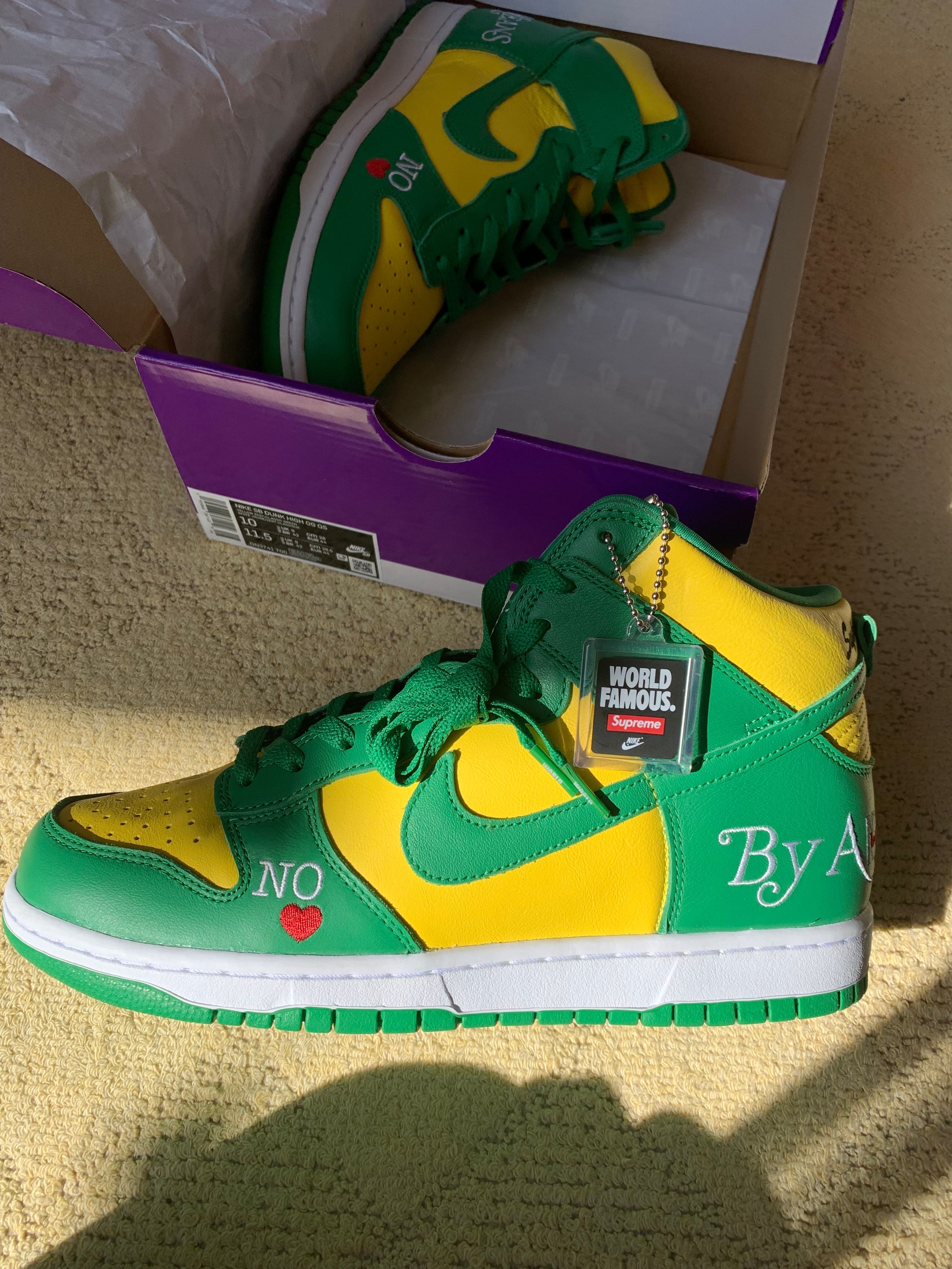 Supreme × Nike SB Dunk High By Any Means "Brazil"