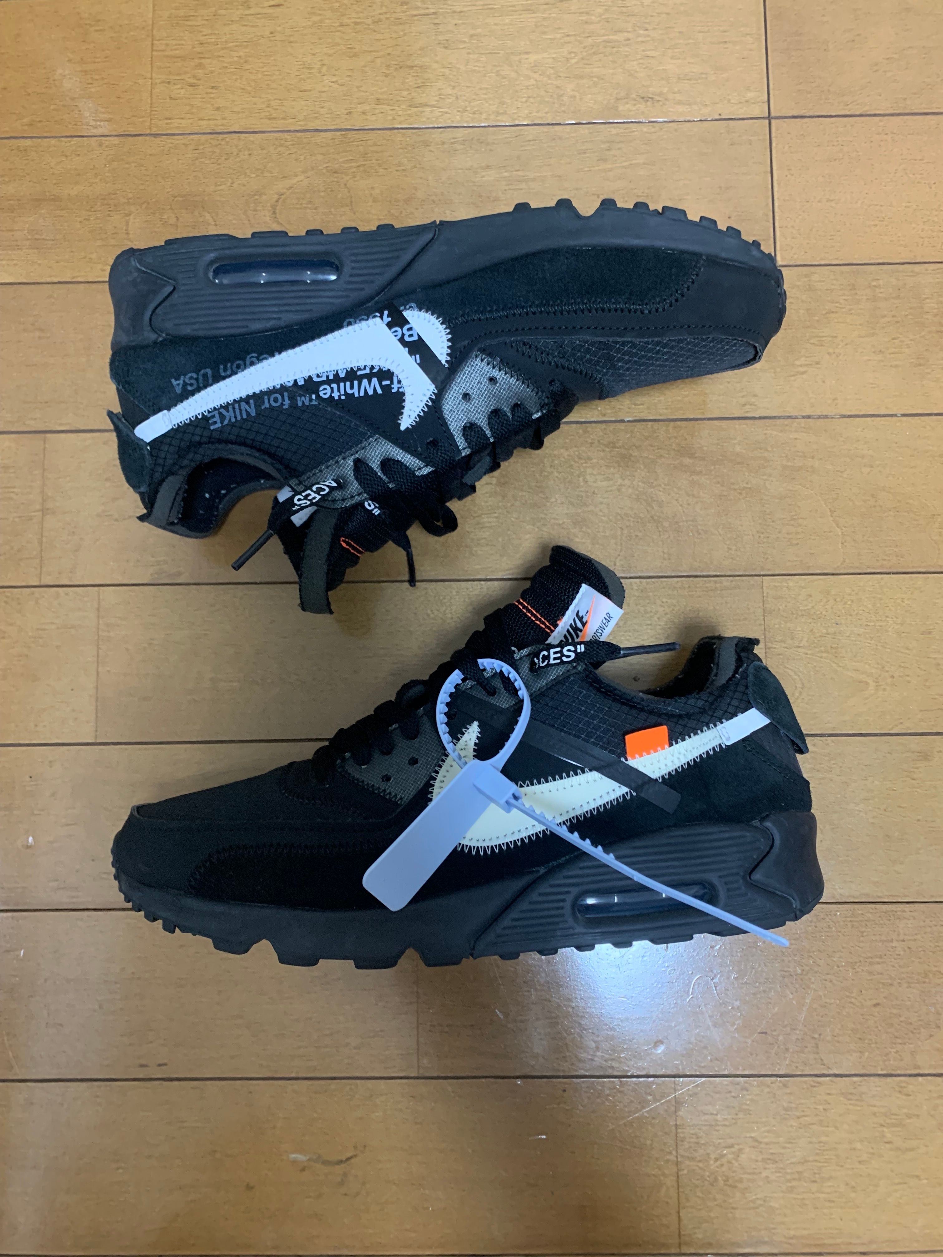 Off-White × Nike Air Max 90 "Black/Black-Cone-White"