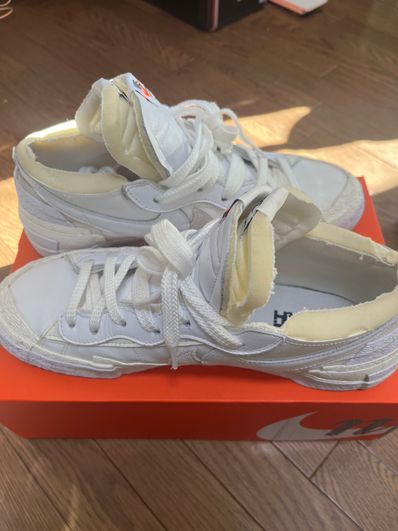sacai × Nike Blazer Low "White Patent Leather"