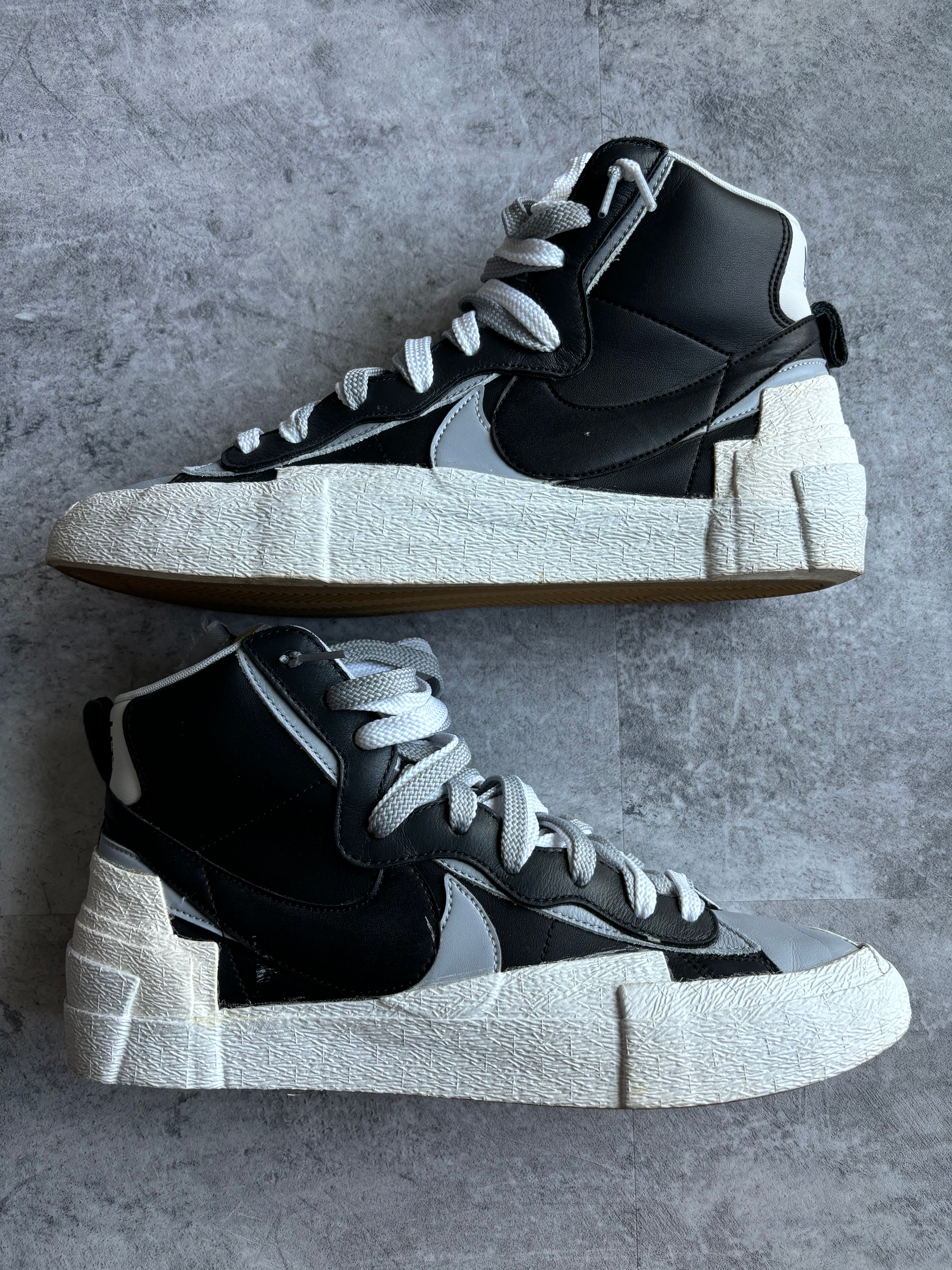 sacai × NIKE BLAZER MID "BLACK/WOLF GREY/WHITE"