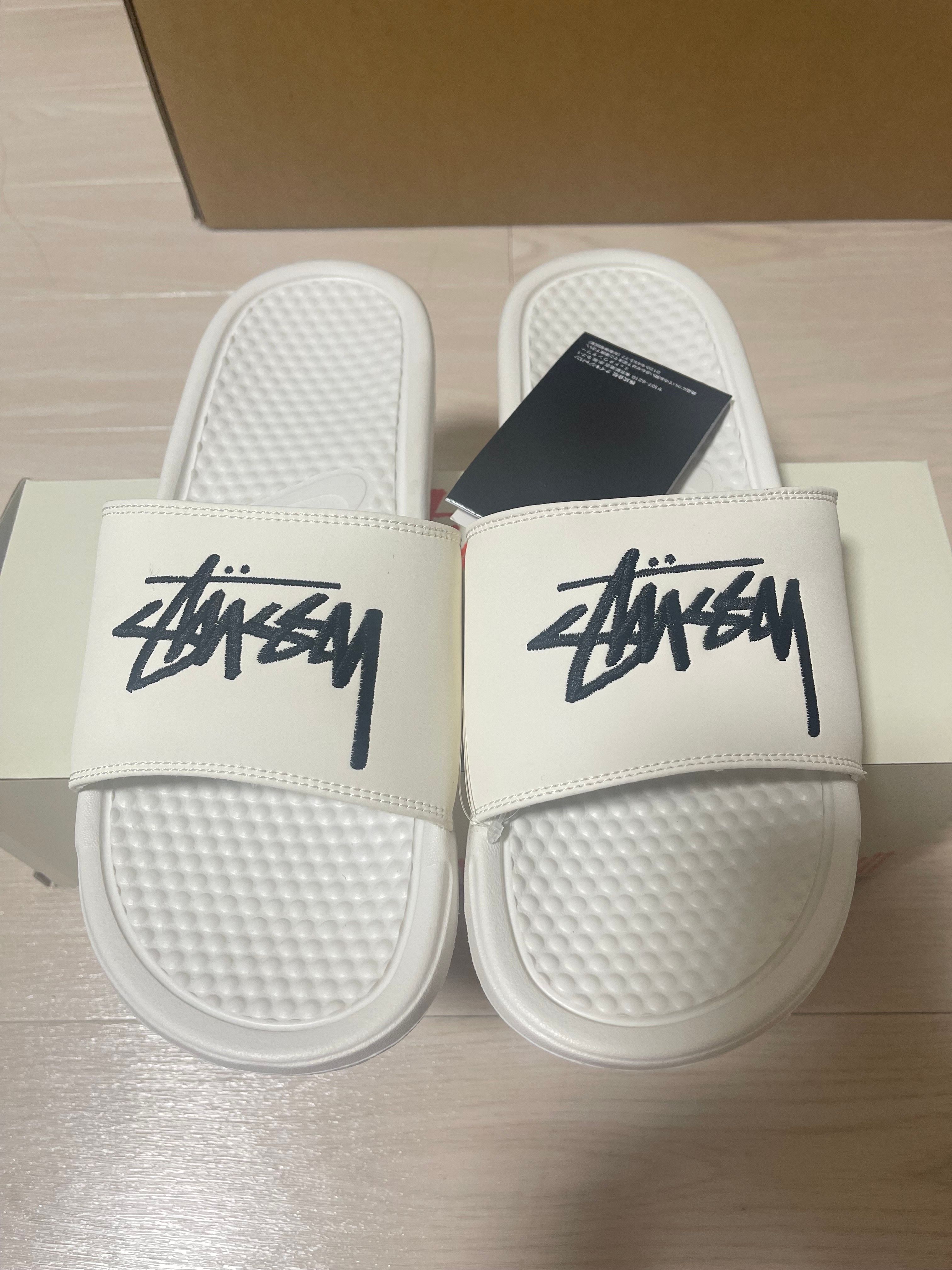 Stussy × Nike Benassi Slide Sandal "Sail"