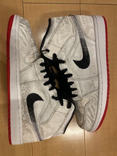 CLOT × Nike Air Jordan 1 Mid SE Fearless "White/Black/Red"