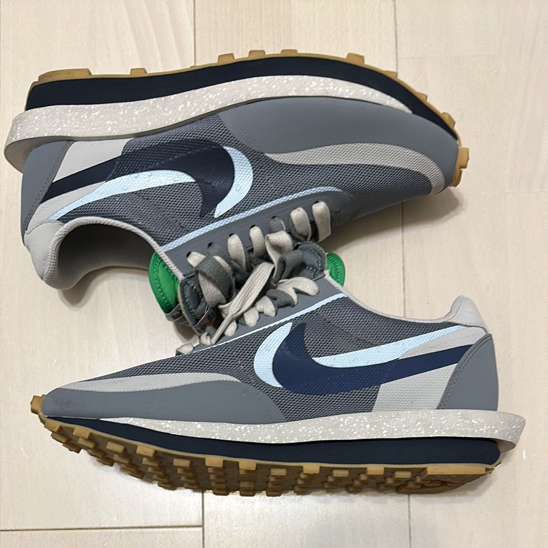 CLOT × Sacai × Nike LD Waffle "Grey Obsidian/Cool Grey"