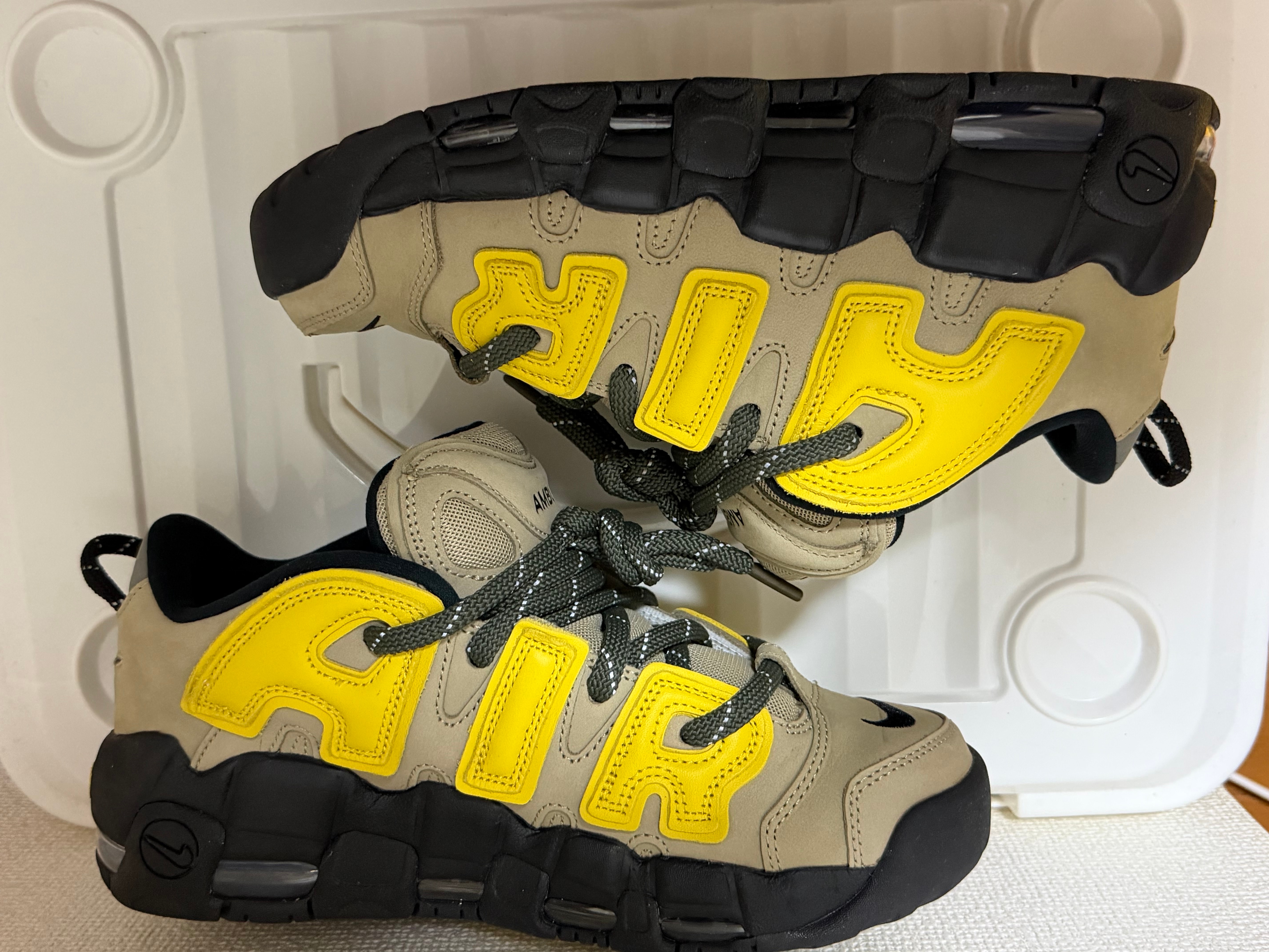 AMBUSH × Nike Air More Uptempo Low "Vivid Sulfur and Limestone"