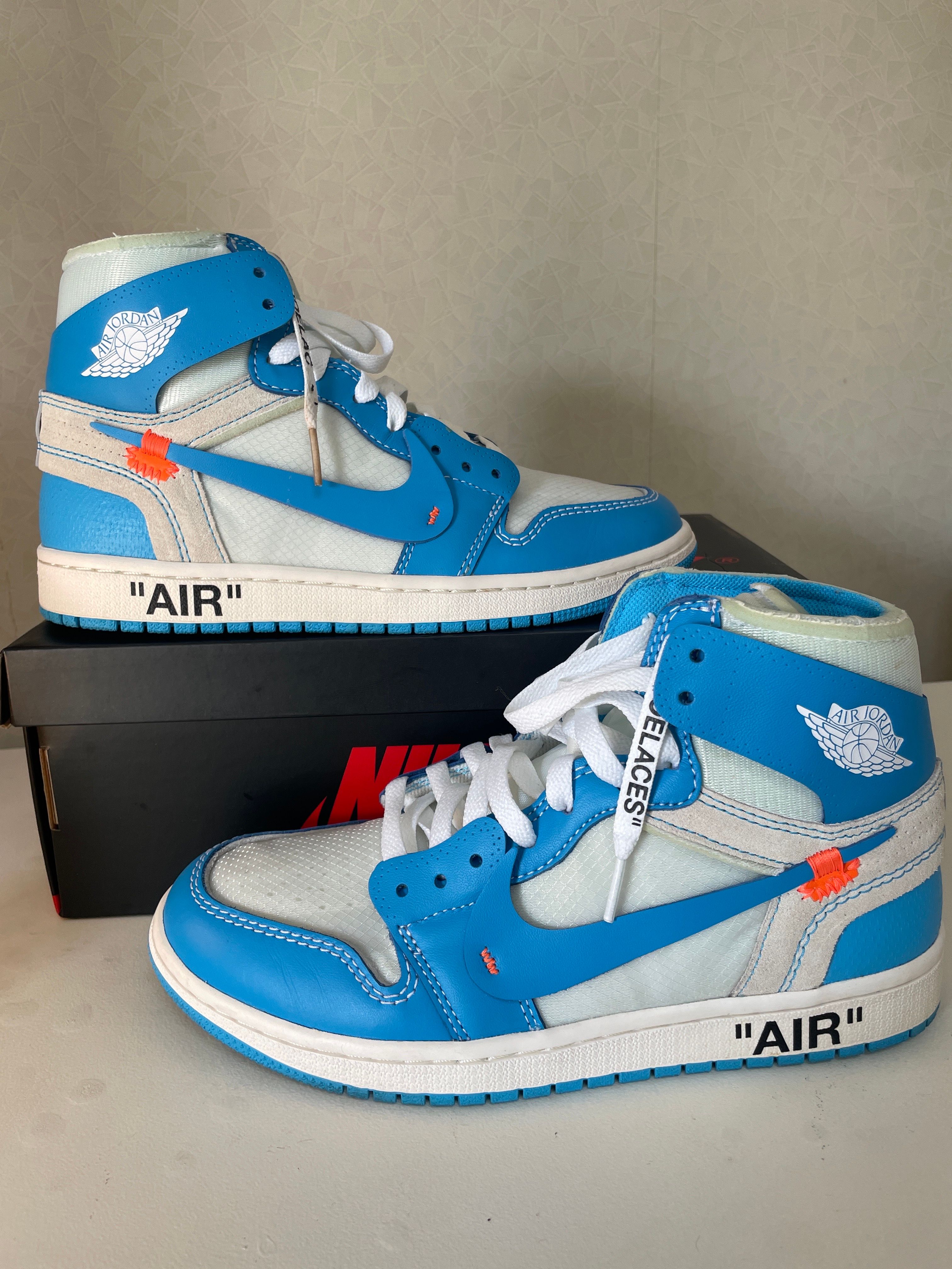 Off-White × Nike Air Jordan 1 High UNC "White/Dark Powder Blue"