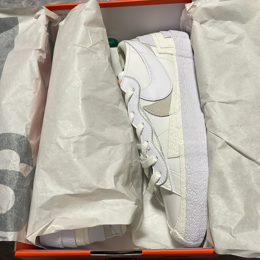 sacai × Nike Blazer Low "White Patent Leather"