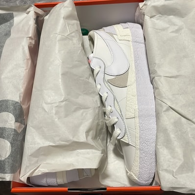 sacai × Nike Blazer Low "White Patent Leather"