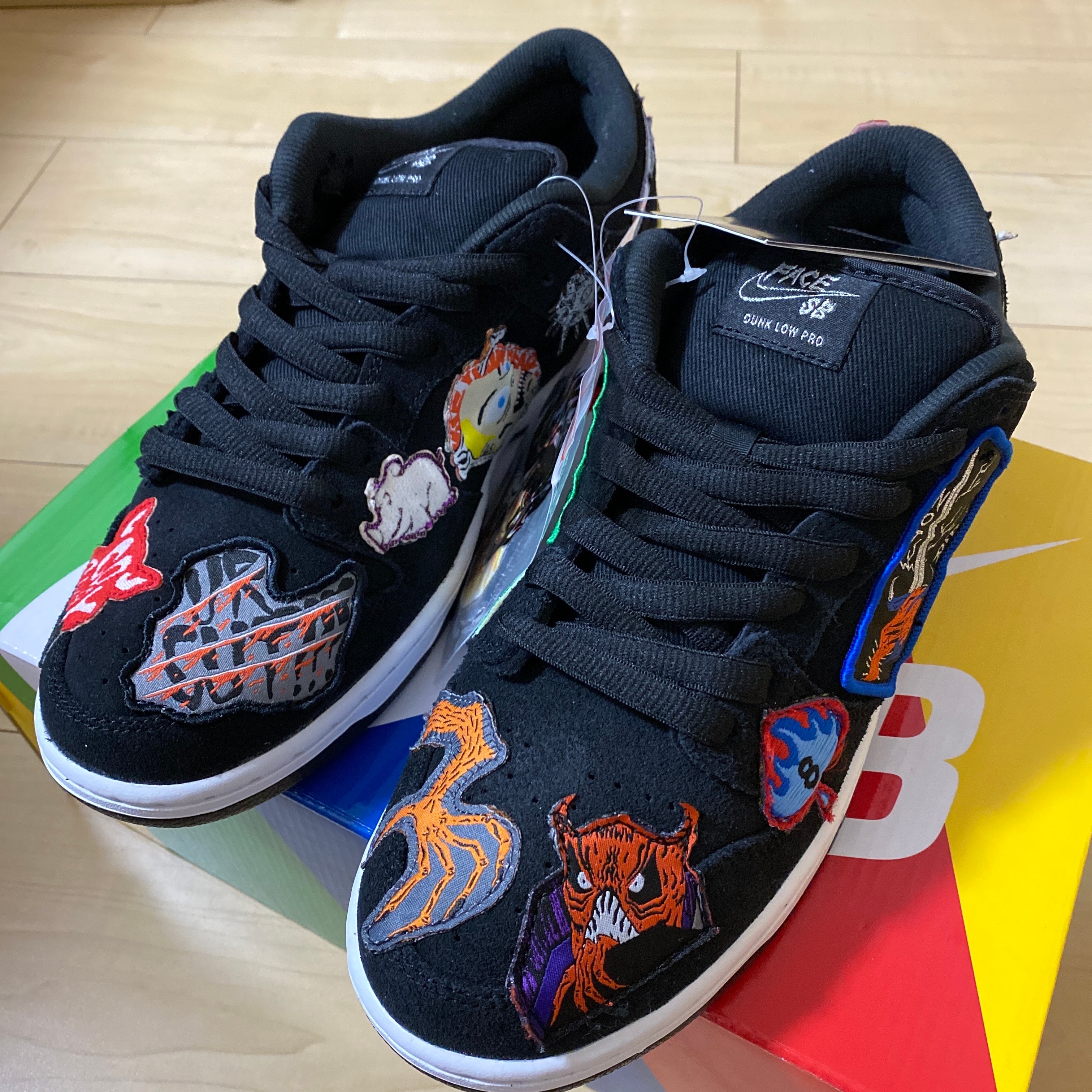 Neck face × Nike SB Dunk Low "Black/White/Multi Color"