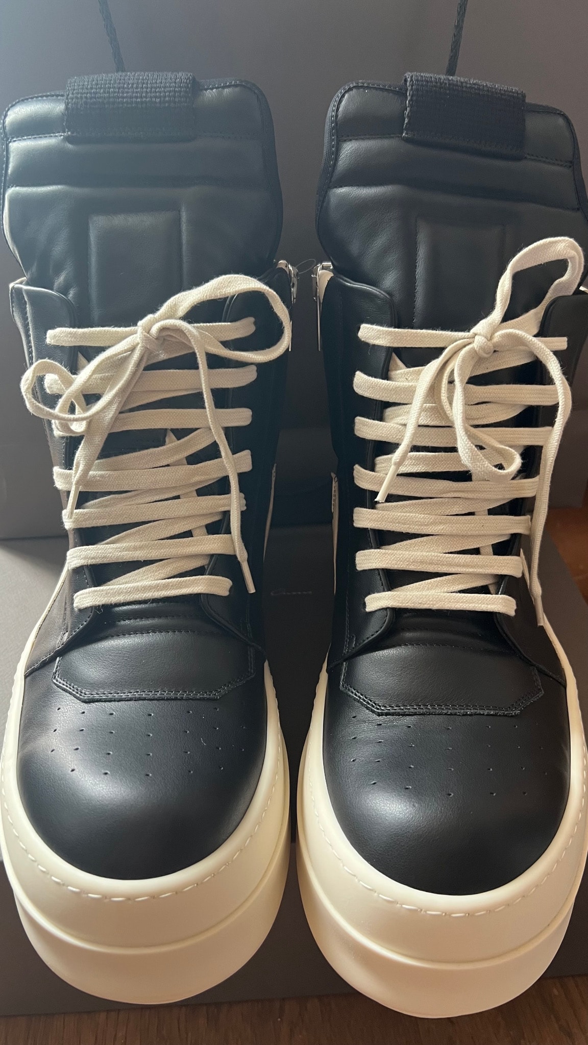 Rick Owens Mega Bumper Geobasket "Black/Milk"