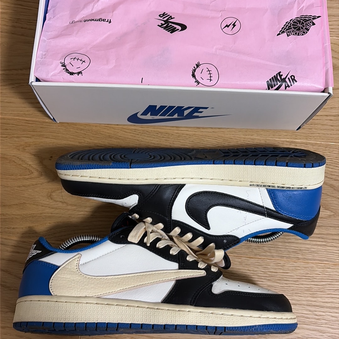 Travis Scott × fragment design × Nike Air Jordan 1 Low OG SP "Military Blue"