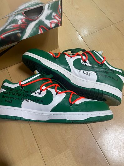 Off-White × Nike Dunk Low "White/Pine Green"