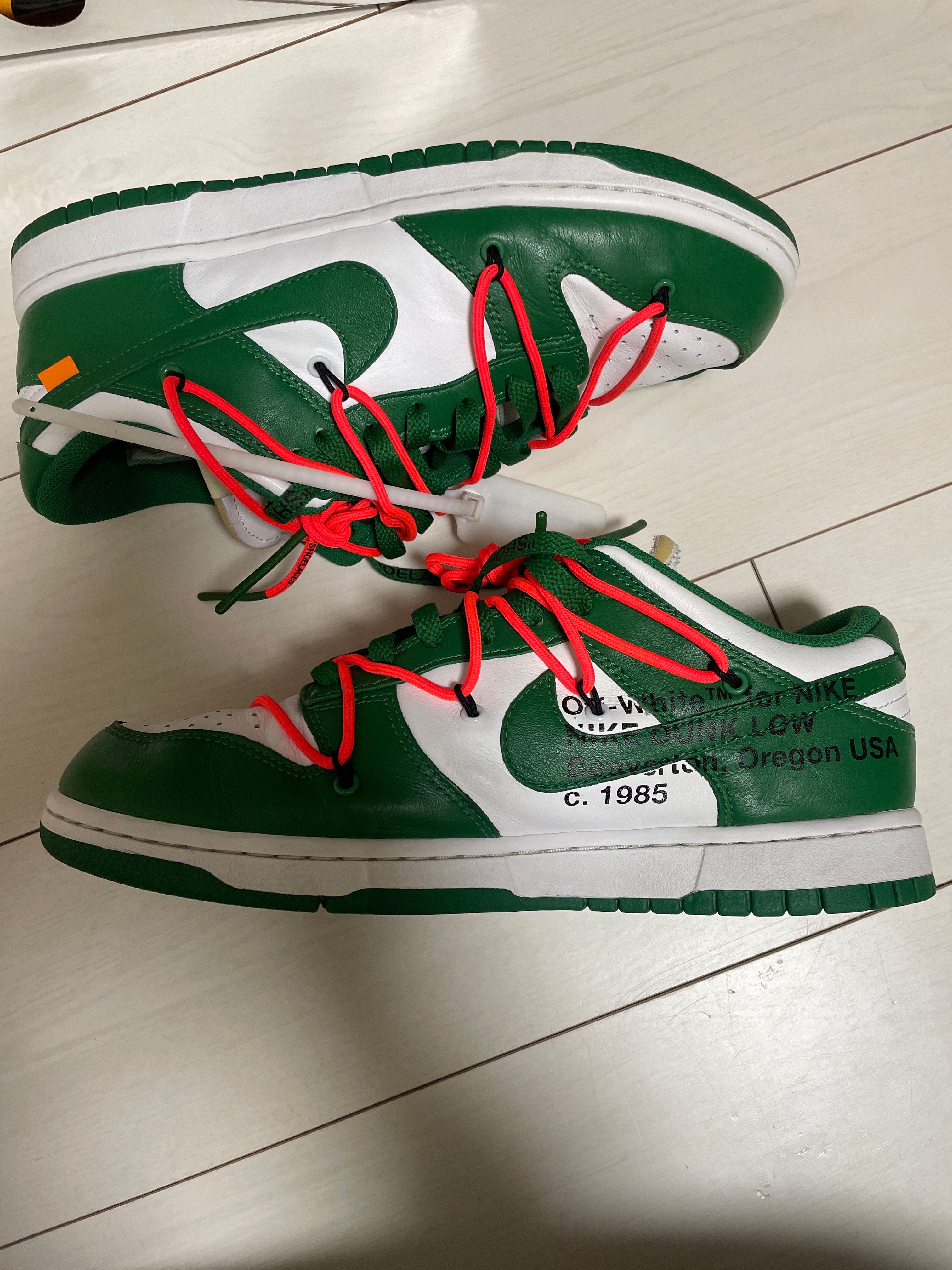 Off-White × Nike Dunk Low "White/Pine Green"
