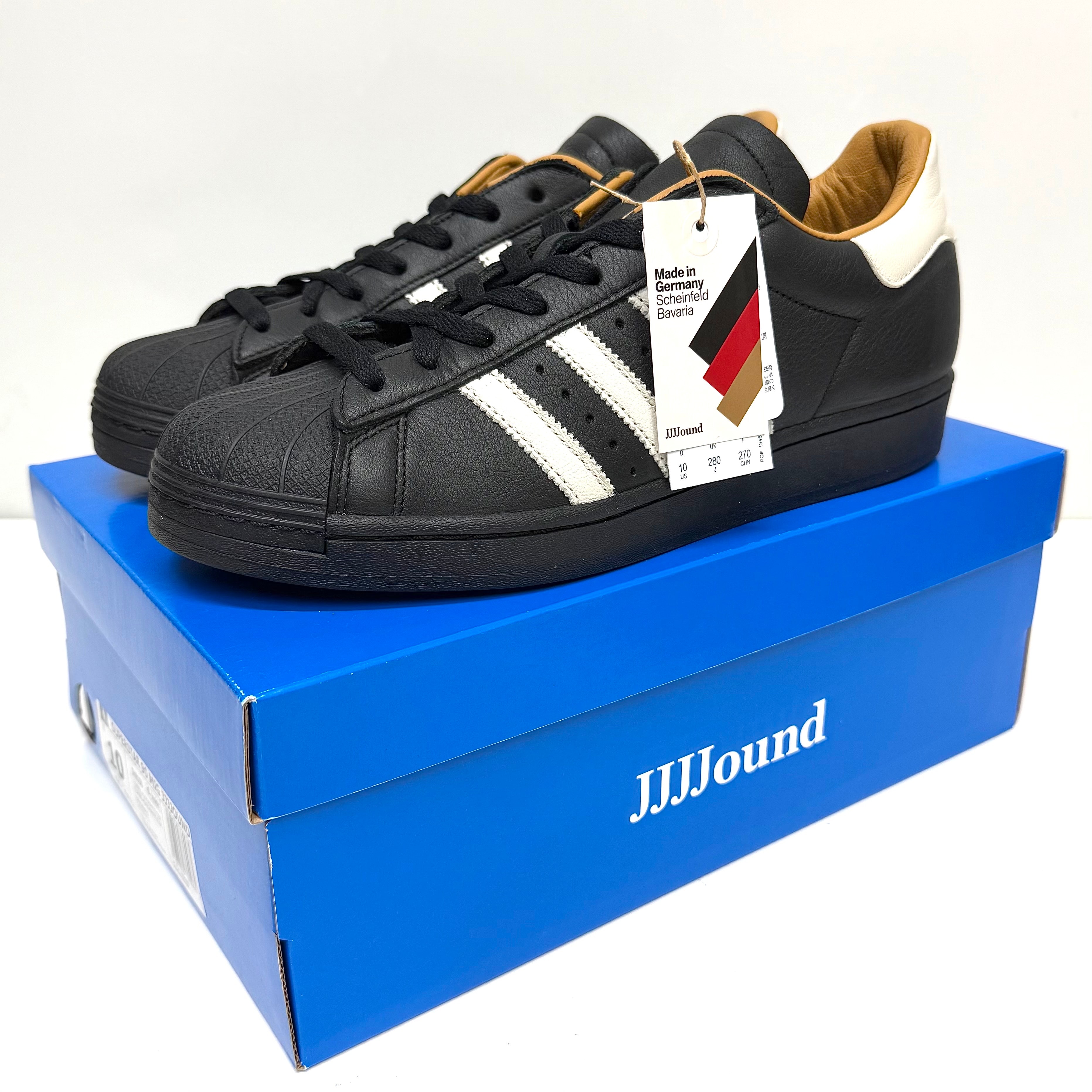 JJJJound × adidas Superstar 90 Made in Germany "Core Black/Off White/Core Black"