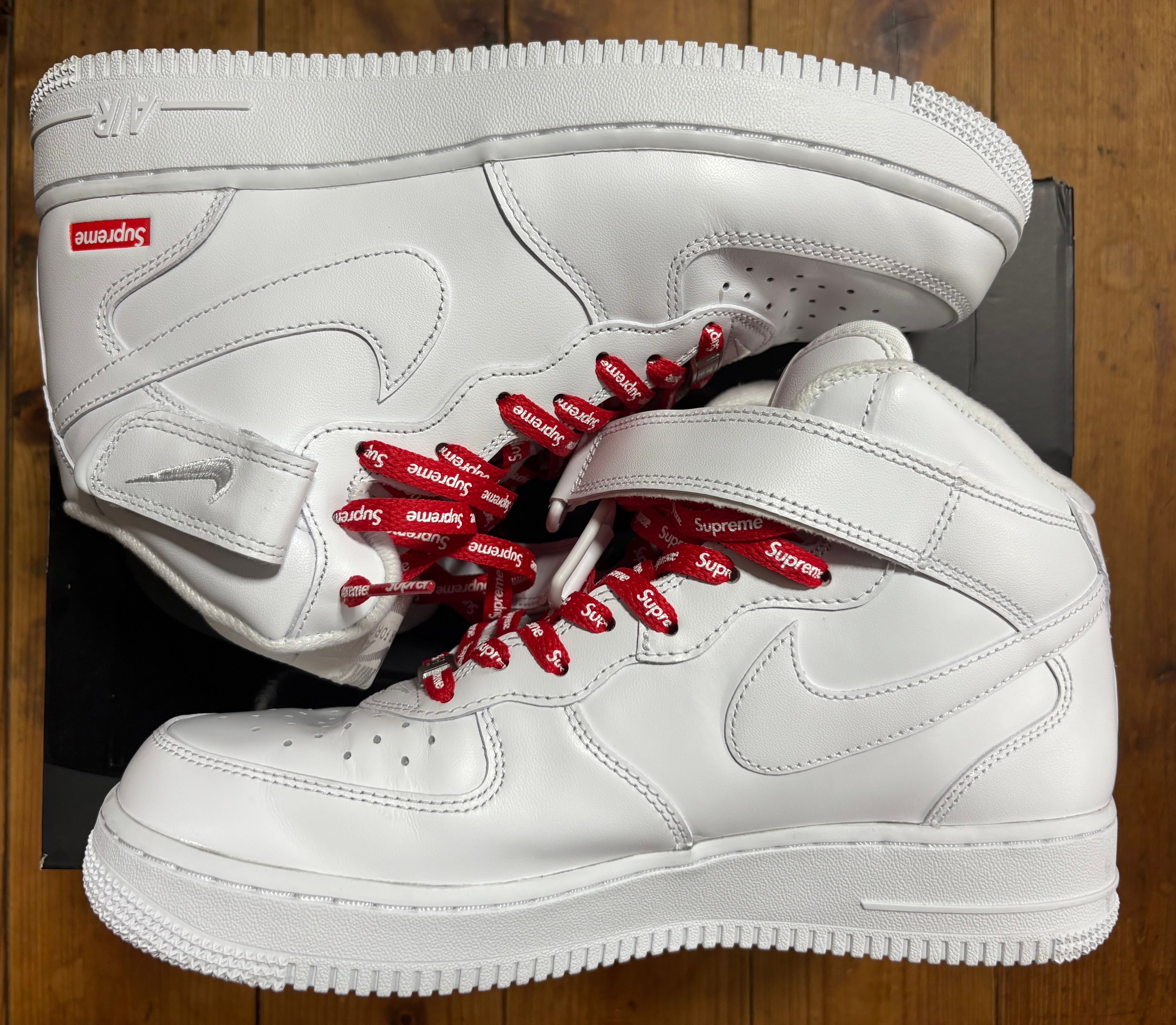 Supreme × Nike Air Force 1 Mid "White" FW24