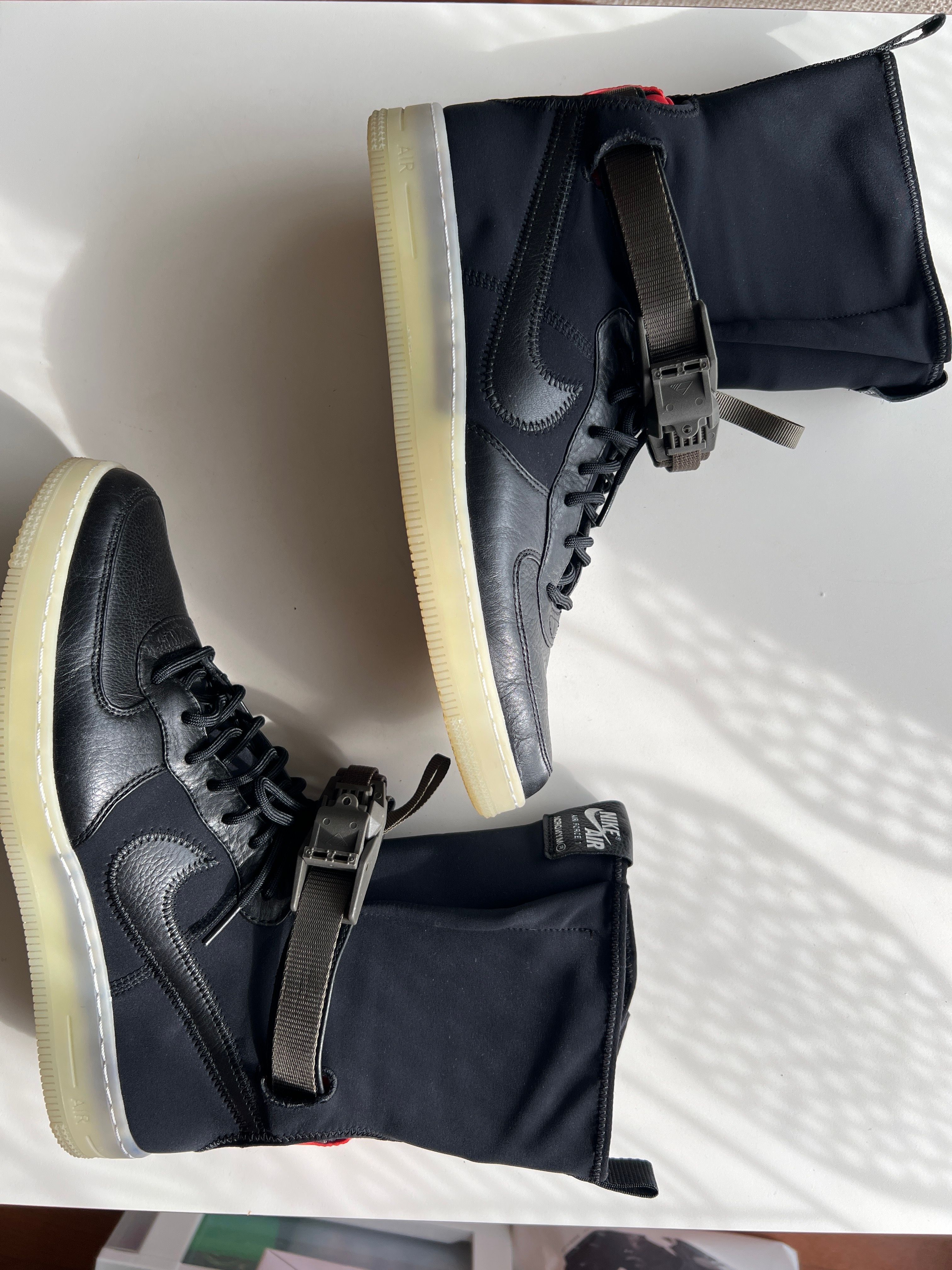 ACRONYM × Nike Air Force 1 Downtown Hi SP "Black/Bright Crimson"