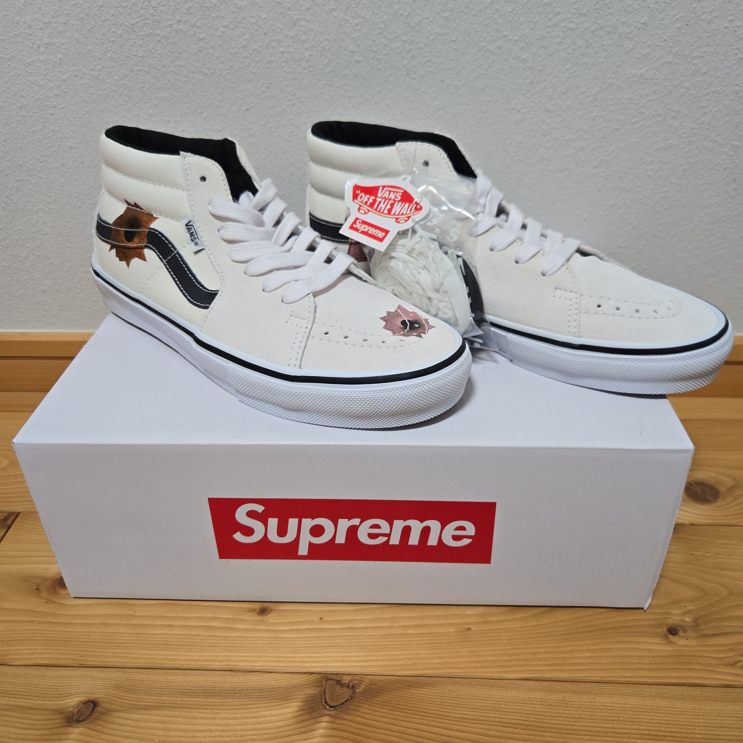 Nate Lowman × Supreme × Vans Skate Grosso Mid "Bullet Hole/Natural" (Japan Exclusive) (25SS Week9)