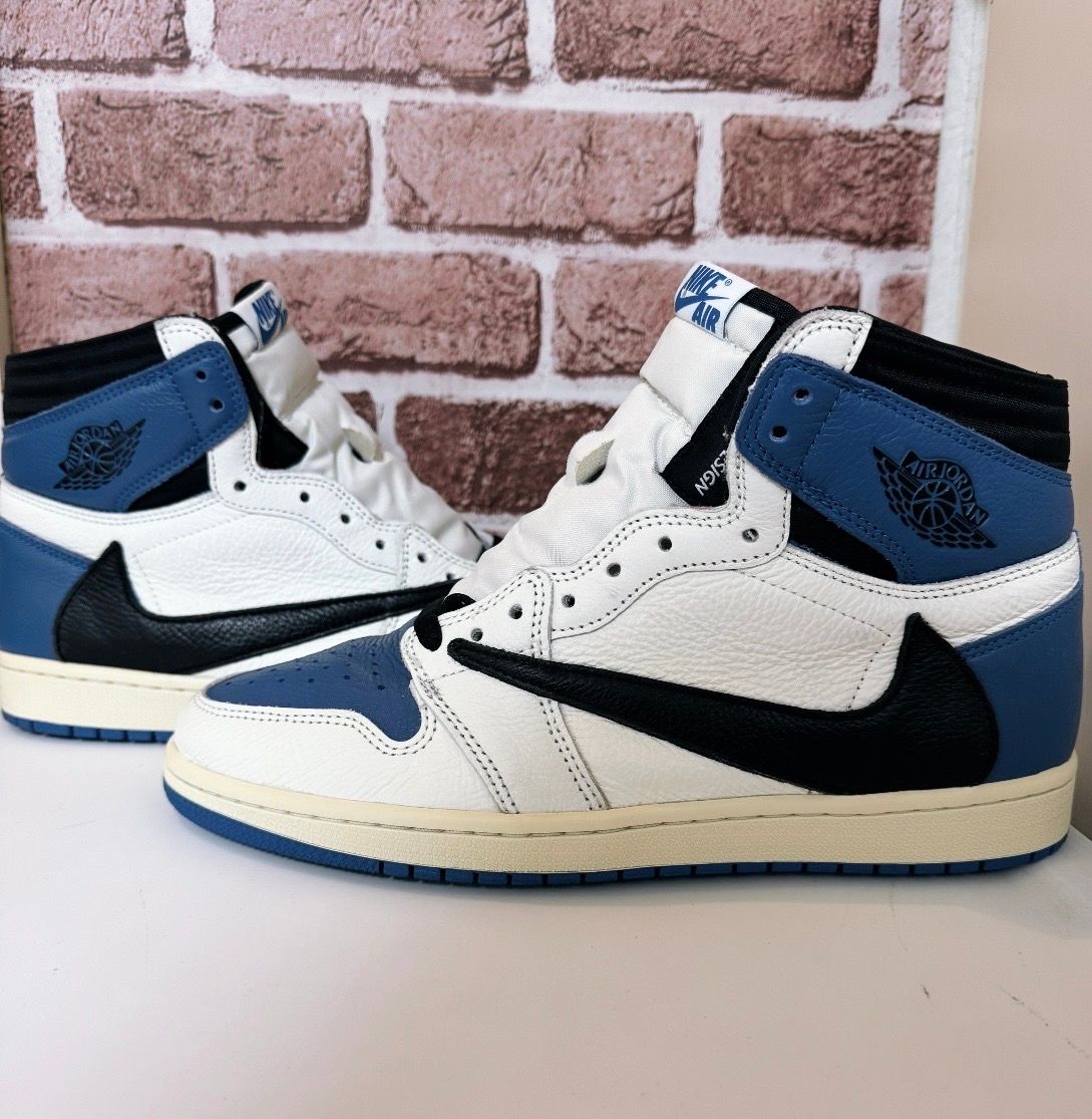 Travis Scott × fragment design × Nike Air Jordan 1 Retro High OG SP "Military Blue"