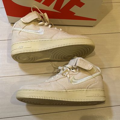 Stussy × Nike Air Force 1 Mid "Fossil Stone"