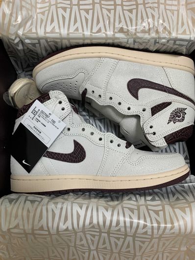 A Ma Maniere × Nike Air Jordan 1 Retro High OG "Sail and Burgundy"