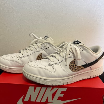 Nike Women's Dunk Low SE "White/Animal Swoosh/Safari"