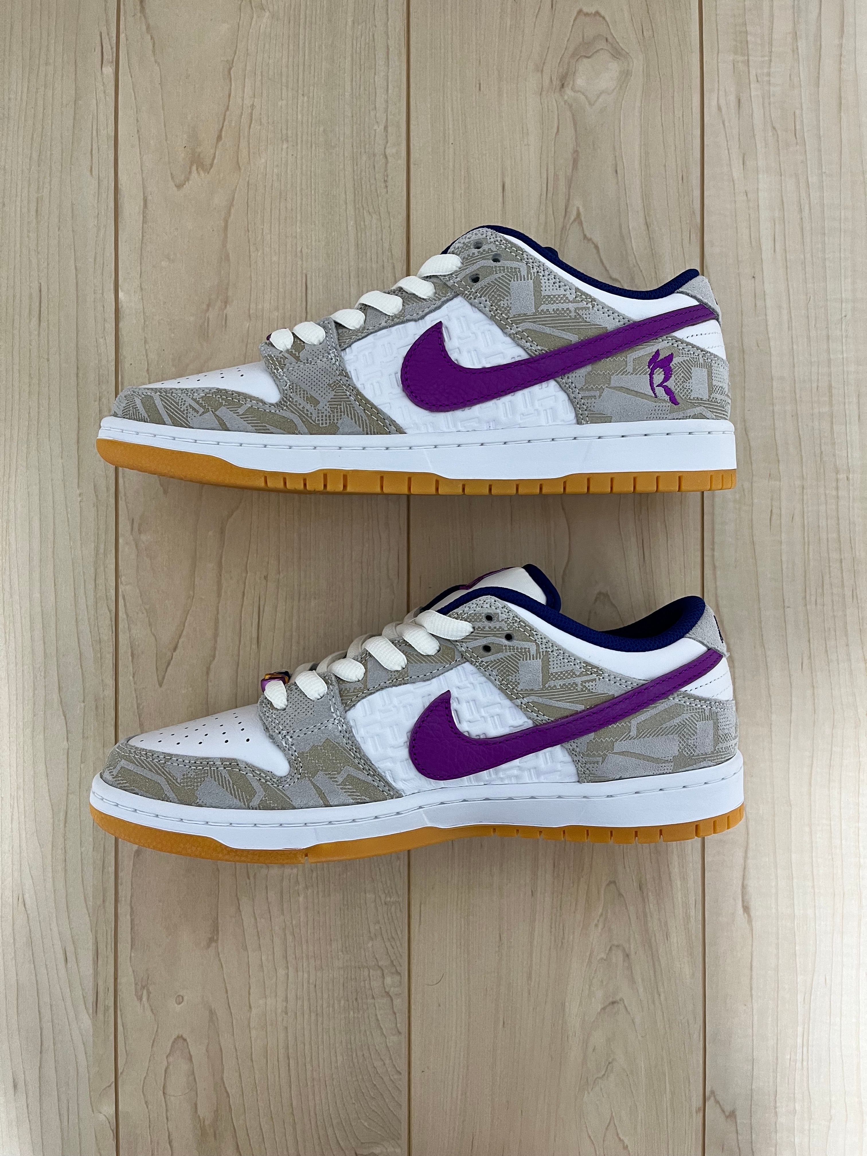 Rayssa Leal × Nike SB Dunk Low PRM "Pure Platinum and Vivid Purple"