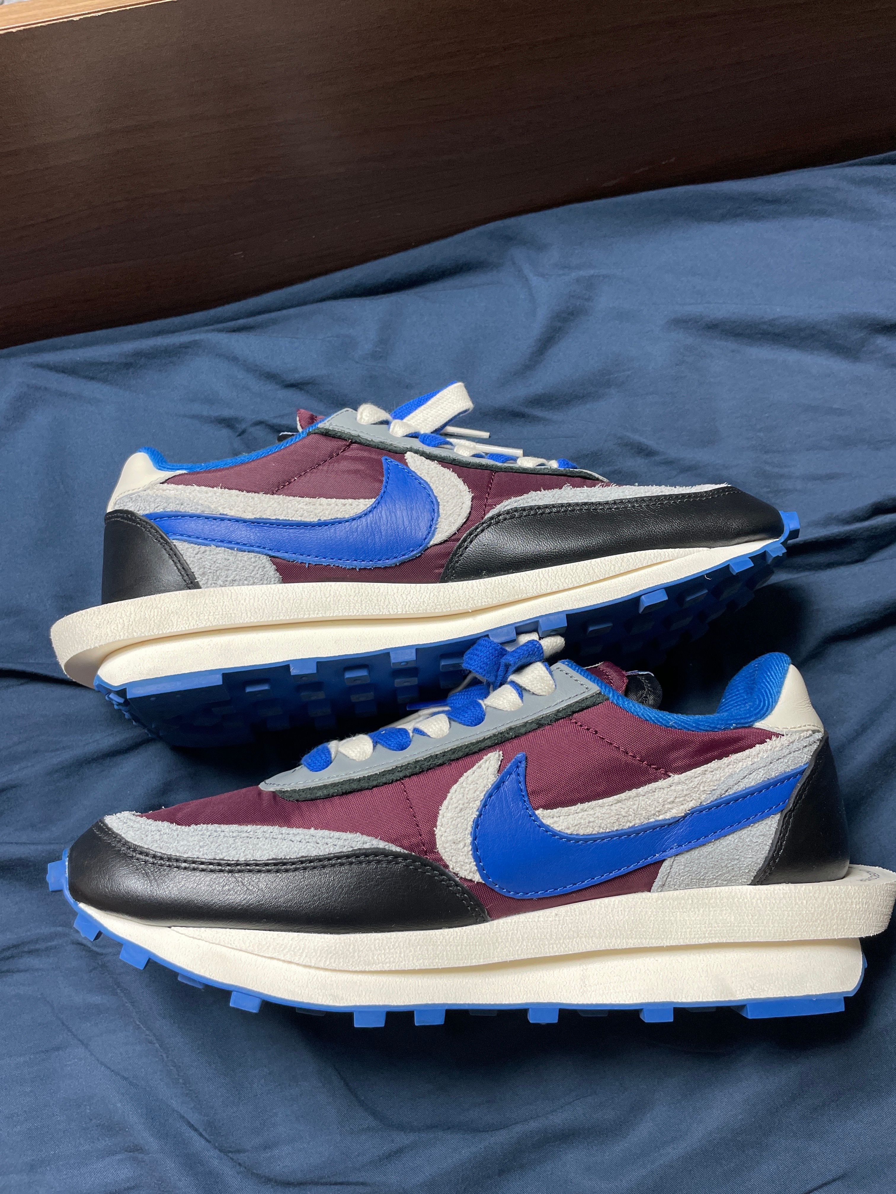 UNDERCOVER × sacai × Nike LD Waffle "Night Maroon/Pale Ivory-Ground Grey-Team Royal"