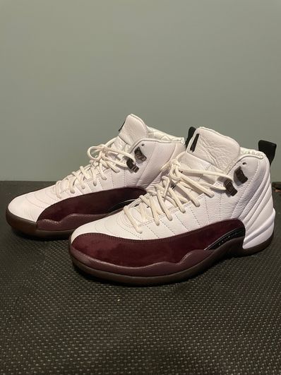 A Ma Maniere × Nike Women's Air Jordan 12 "White and Burgundy Crush"