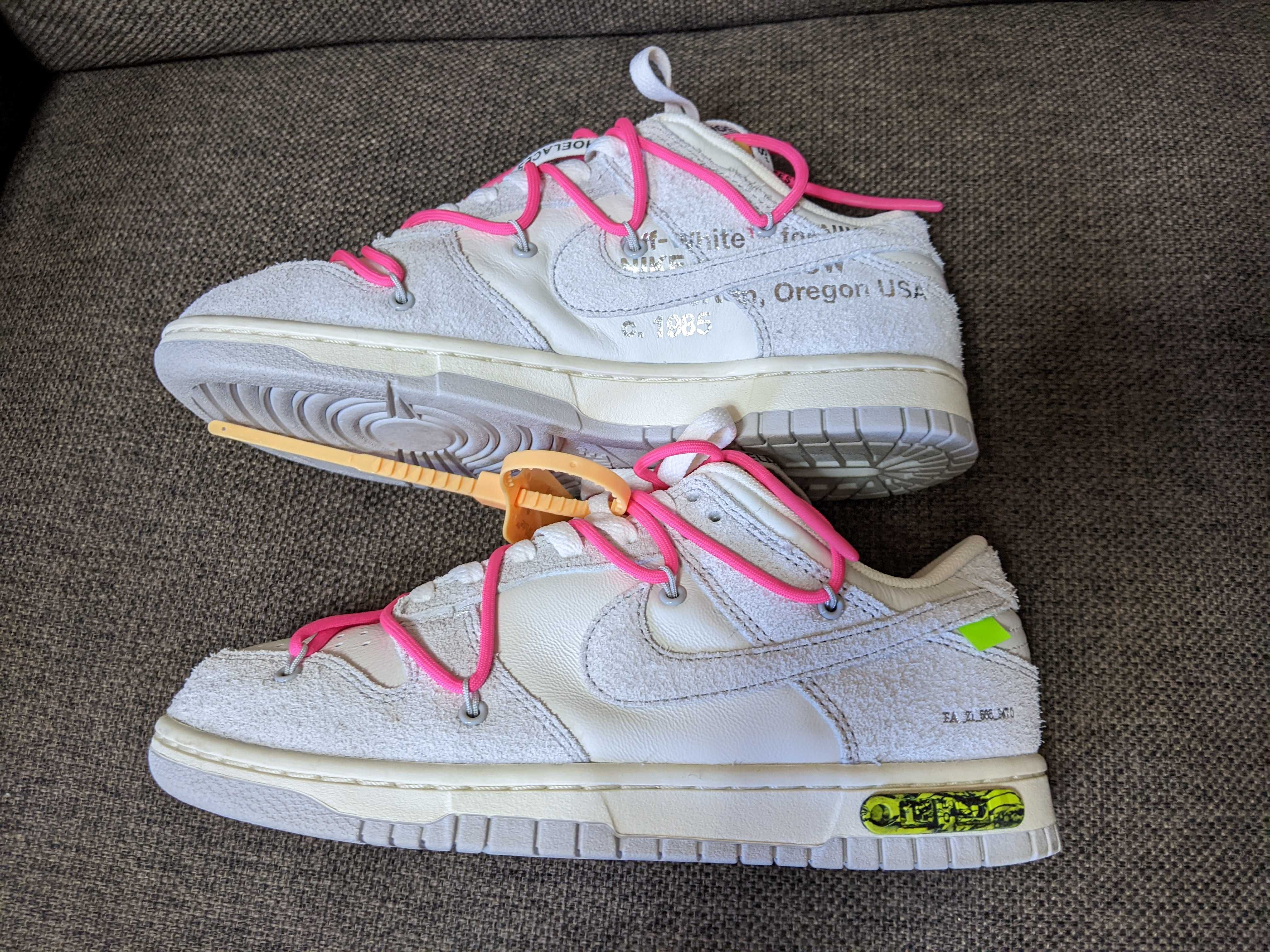 Off-White × Nike Dunk Low "Sail/Neutral Gray/Hyper Pink"