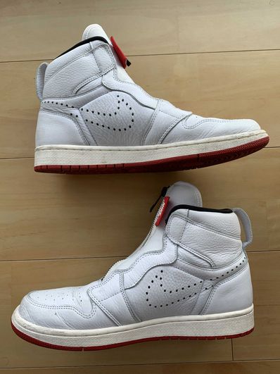 NIKE AIR JORDAN 1 RETRO HIGH ZIP WHITE UNIVERSITY RED