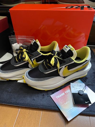 UNDERCOVER × sacai × Nike LD Waffle "Black/Sail-Dark Grey-Bright Citron"