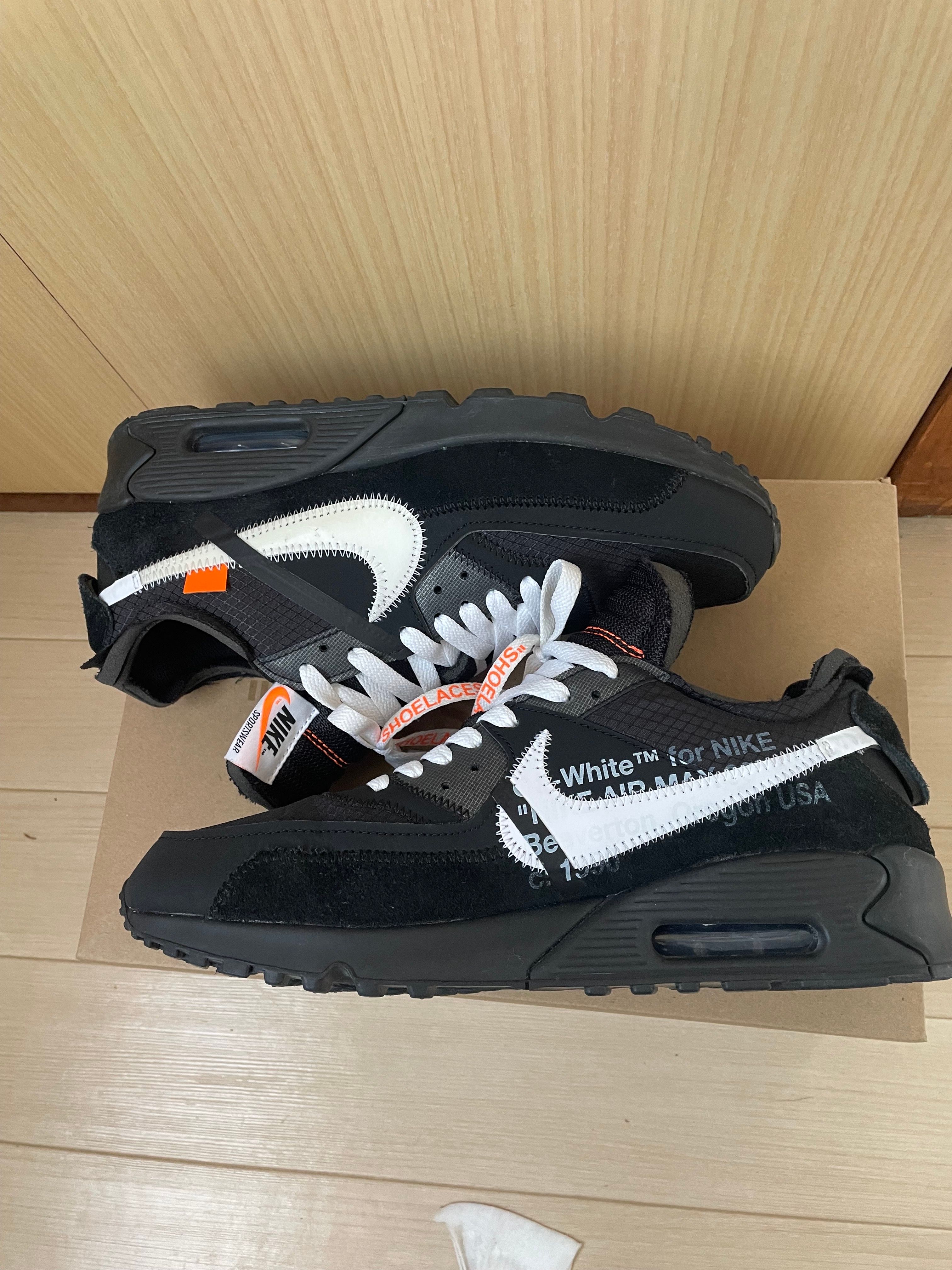 Off-White × Nike Air Max 90 "Black/Black-Cone-White"