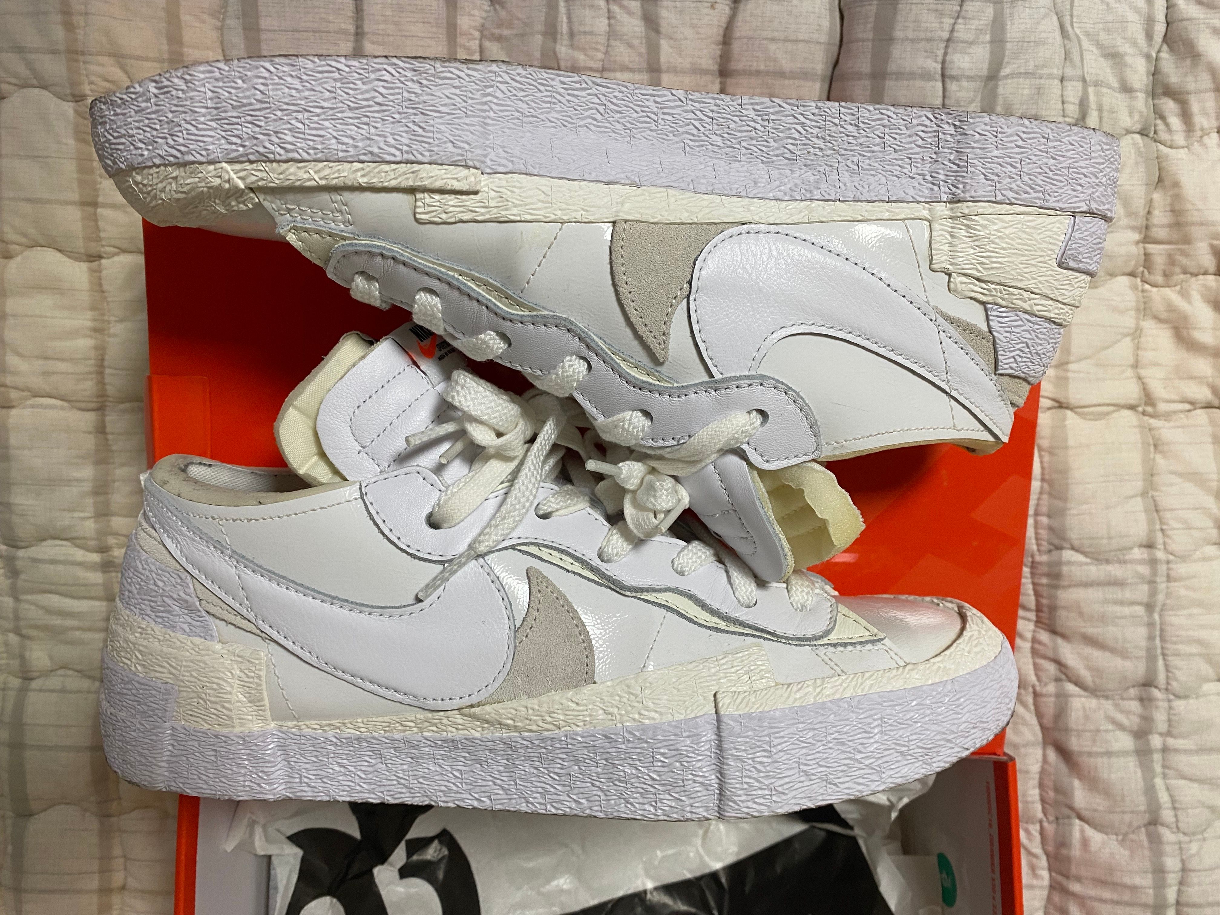 sacai × Nike Blazer Low "White Patent Leather"