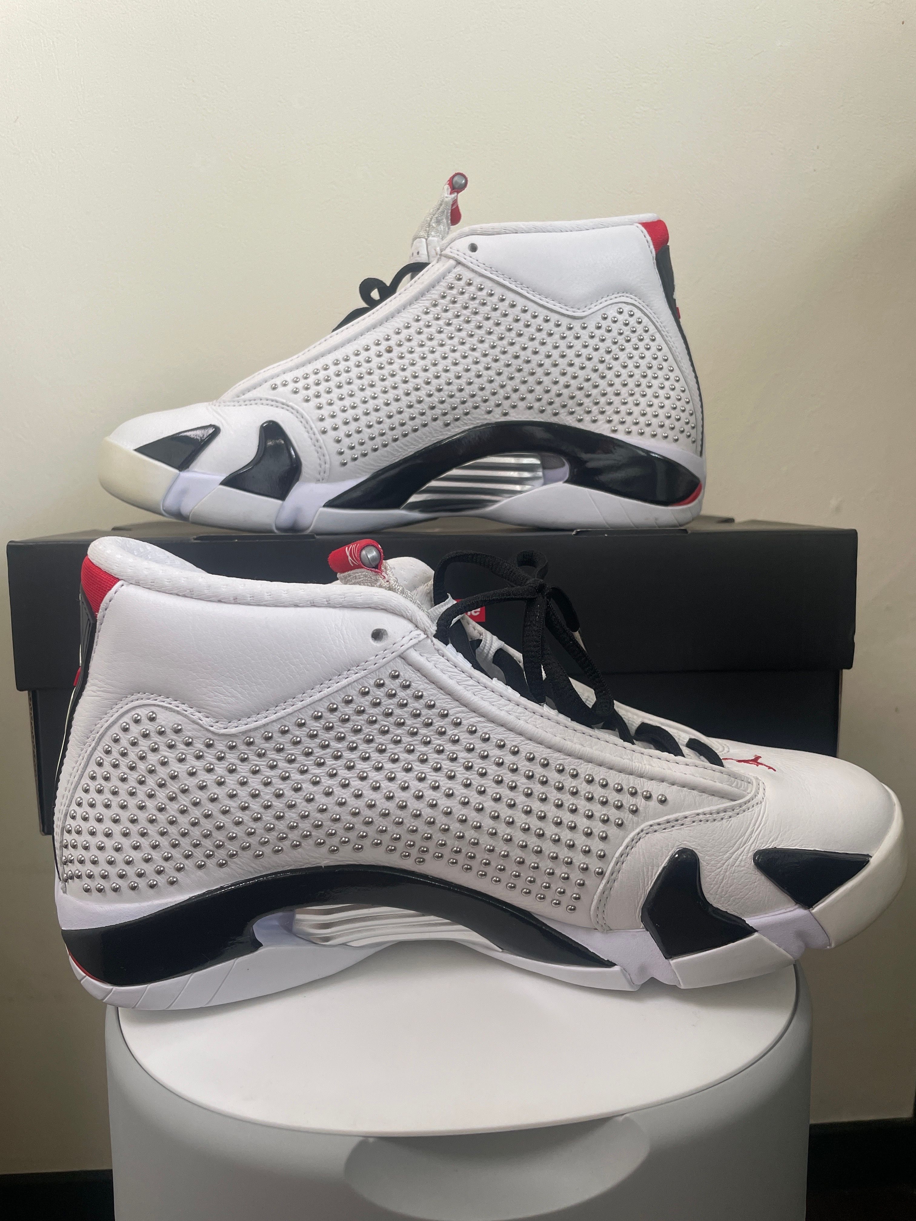 Supreme × Nike Air Jordan 14 Retro "White/University Red"