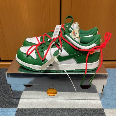 Off-White × Nike Dunk Low "White/Pine Green"