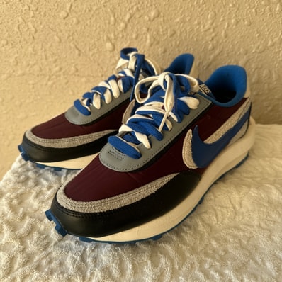 UNDERCOVER × sacai × Nike LD Waffle "Night Maroon/Pale Ivory-Ground Grey-Team Royal"