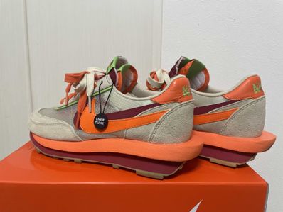 CLOT × Sacai × Nike LD Waffle "Orange Blaze"