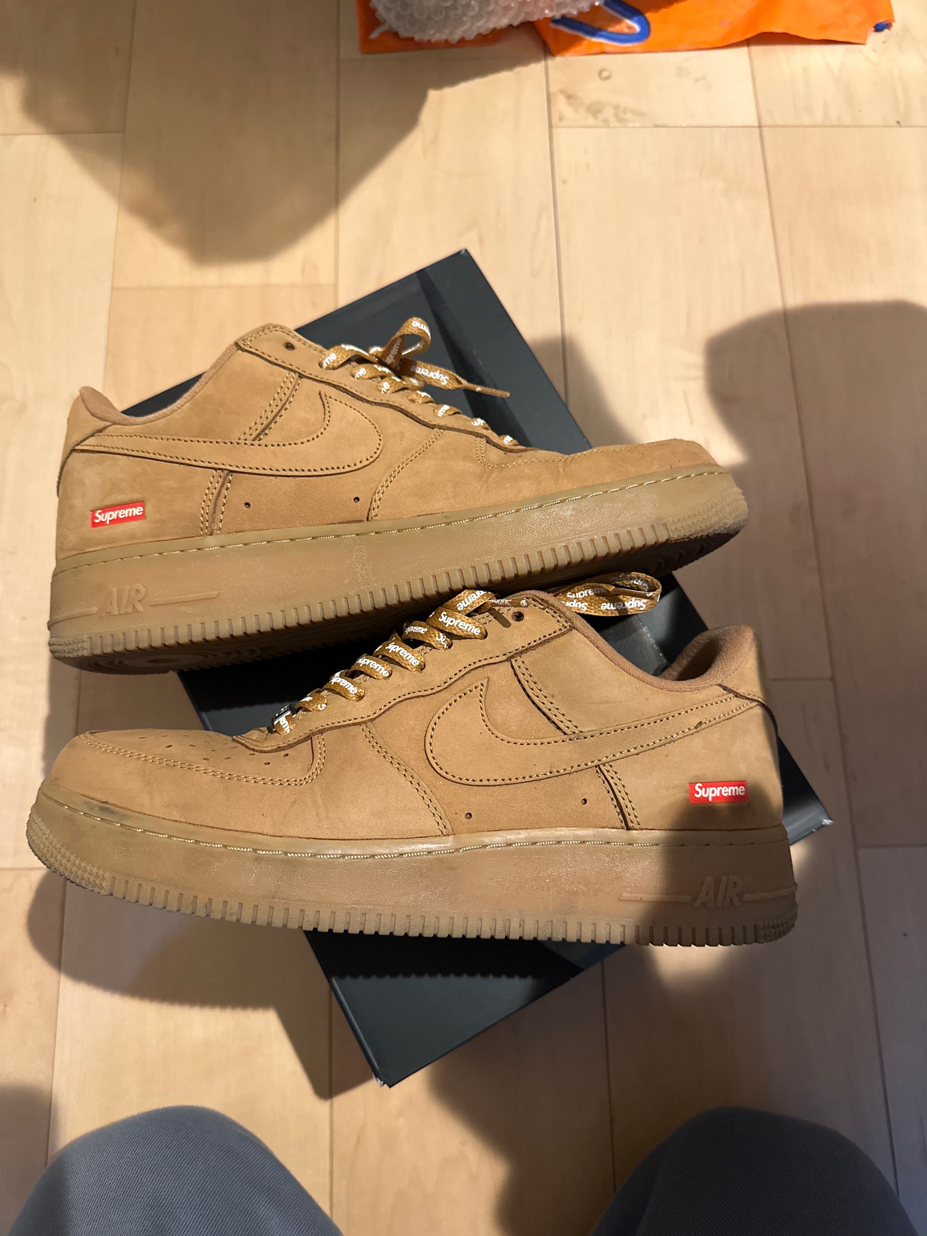 Supreme × Nike Air Force 1 Low "Flax/Wheat"