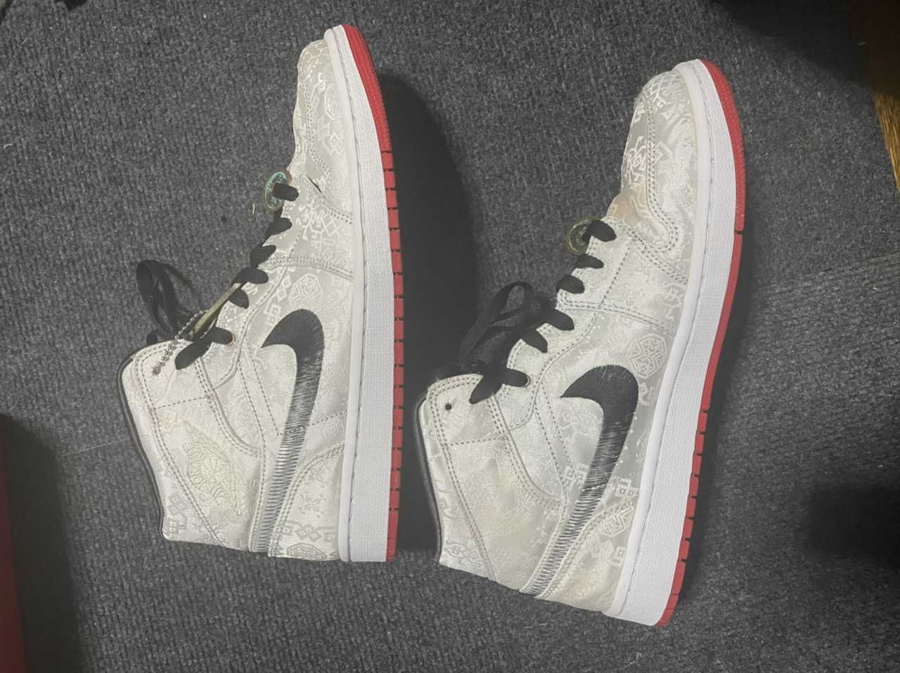 CLOT × Nike Air Jordan 1 Mid SE Fearless "White/Black/Red"