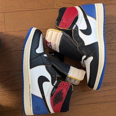 fragment design × UNION × Nike Air Jordan 1 High OG "Black/Varsity Red"
