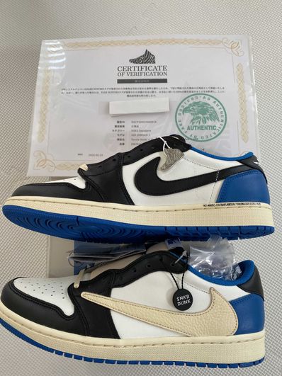 Travis Scott × fragment design × Nike Air Jordan 1 Low OG SP "Military Blue"