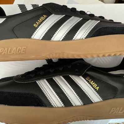 Palace × adidas Puig Samba "Core Black/Silver Metalic/Gum"