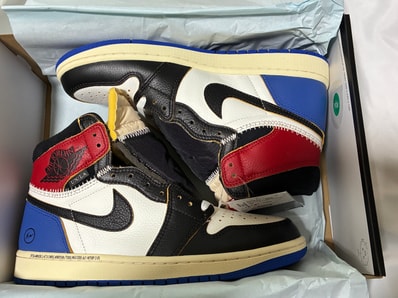 fragment design × UNION × Nike Air Jordan 1 High OG "Black/Varsity Red"