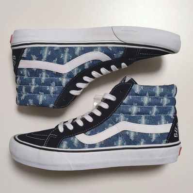 Supreme × Vans Sk8-Hi Hole Punch Denim "Blue"