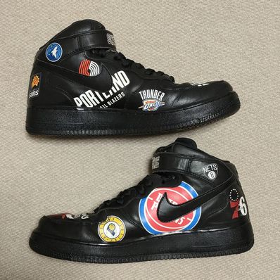 Supreme × NBA × Nike Air Force 1 Mid '07 "Black"